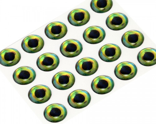 3D Epoxy Fish Eyes, Dorado, 6 mm